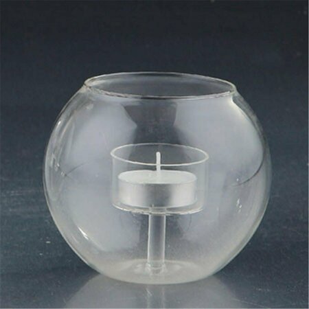 DIAMOND STAR 3.5 x 4.5 in. Glass Candle Holder, Clear 77001
